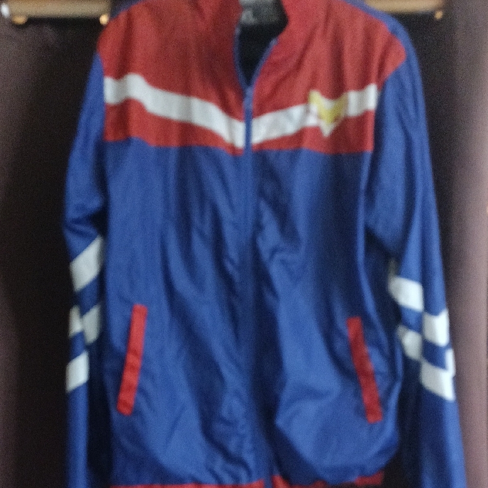 Bold Blue and Red Color-Block Windbreaker - Picture 6 of 7